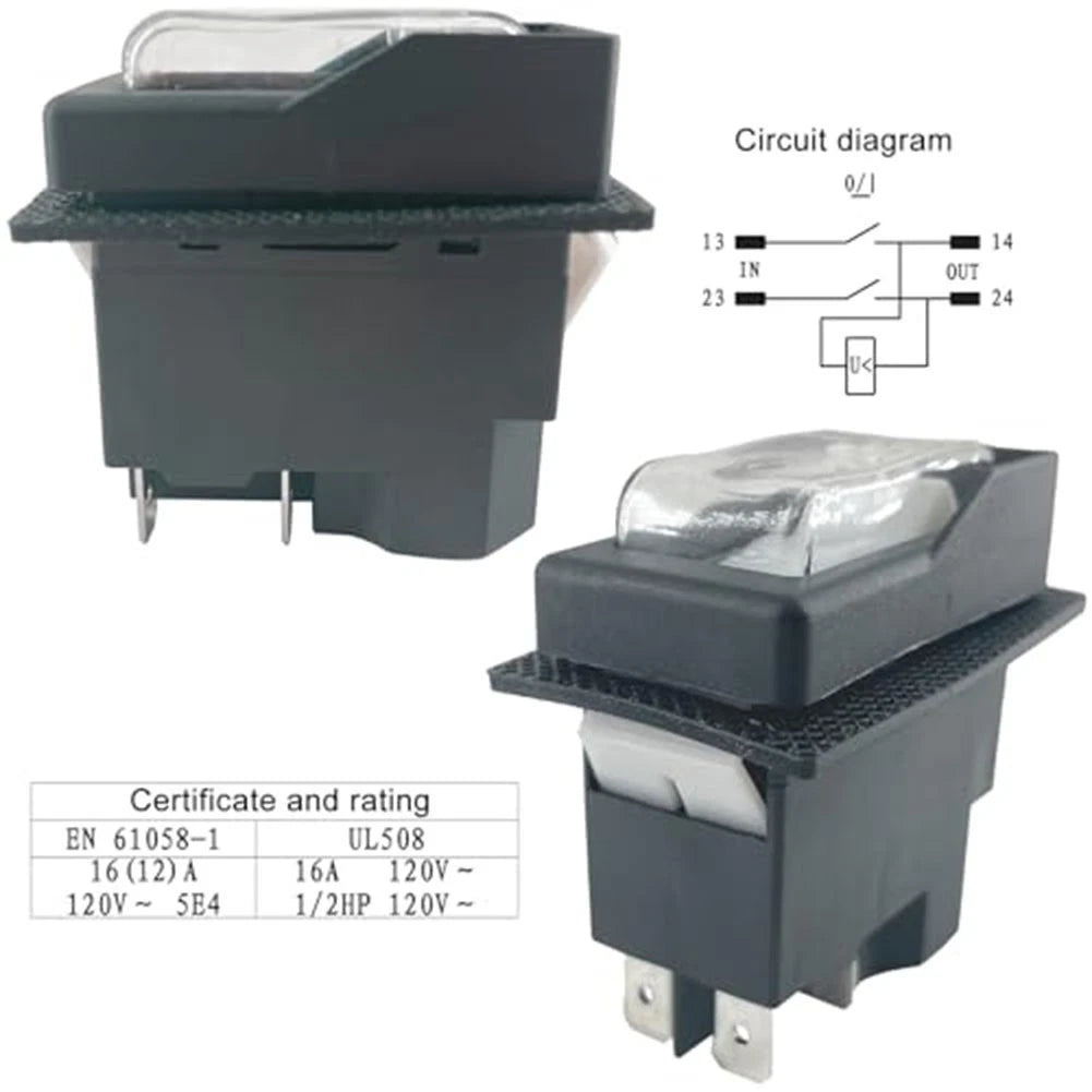 Electromagnetic Switch 16A 120V AC for Motor Start Stop Applications