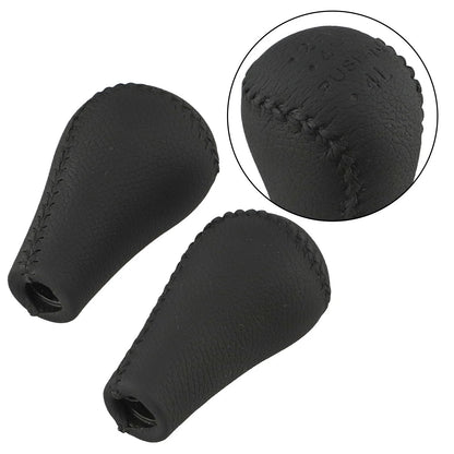 Set of 2 Black Leather Knobs for Nissan Patrol