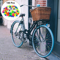 140pcs Bike Wheel Spoke Bead Clips Round Plastic for Universal Multicolor (—)