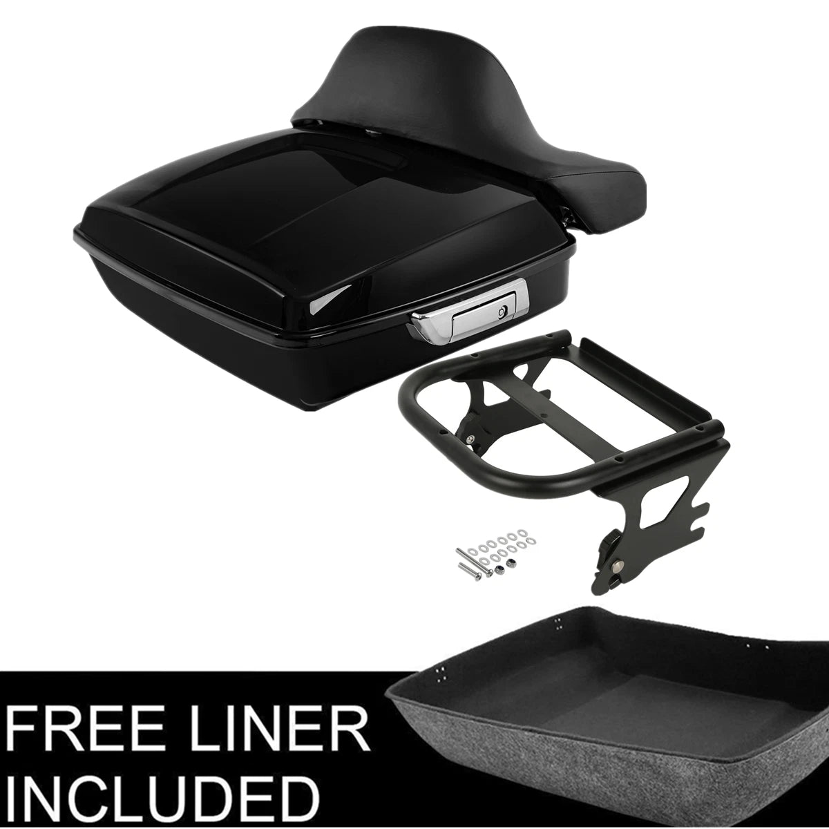 Chopped Trunk Backrest Pad Mount Rack for Harley Touring (1997–2008)