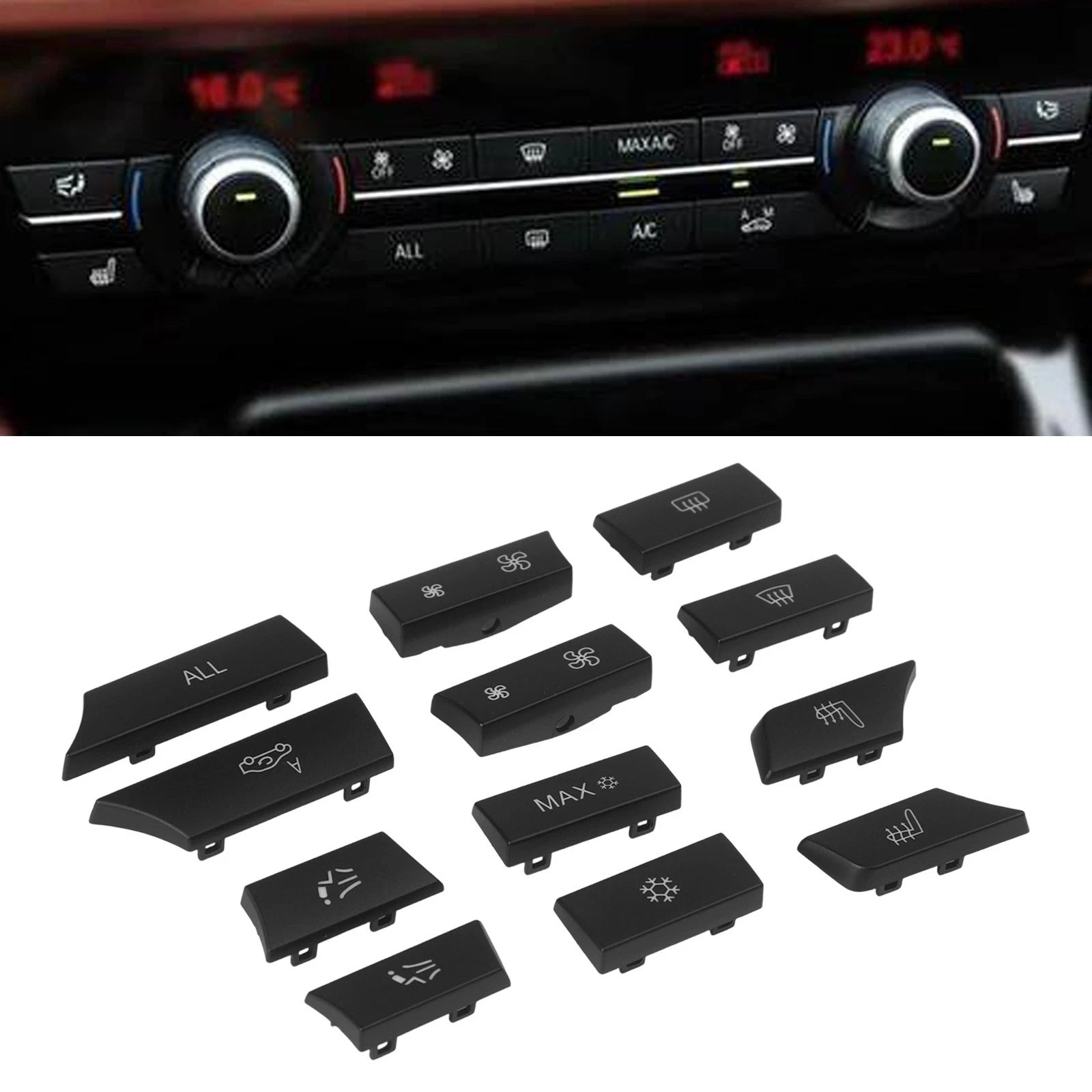 12pcs A/C Heating Switch Button Set for BMW 5 Series