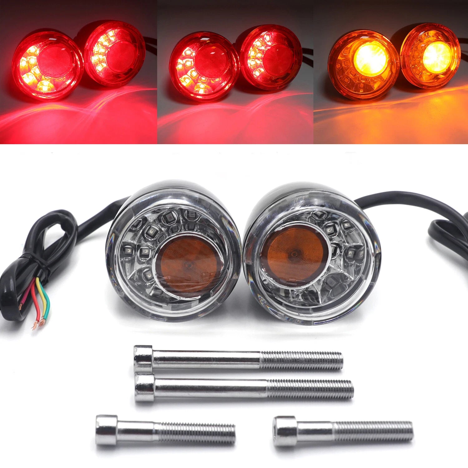 Rear LED Run Brake Turn Signal Indicator for Harley FXD FXDB FXDC (2002–2017)