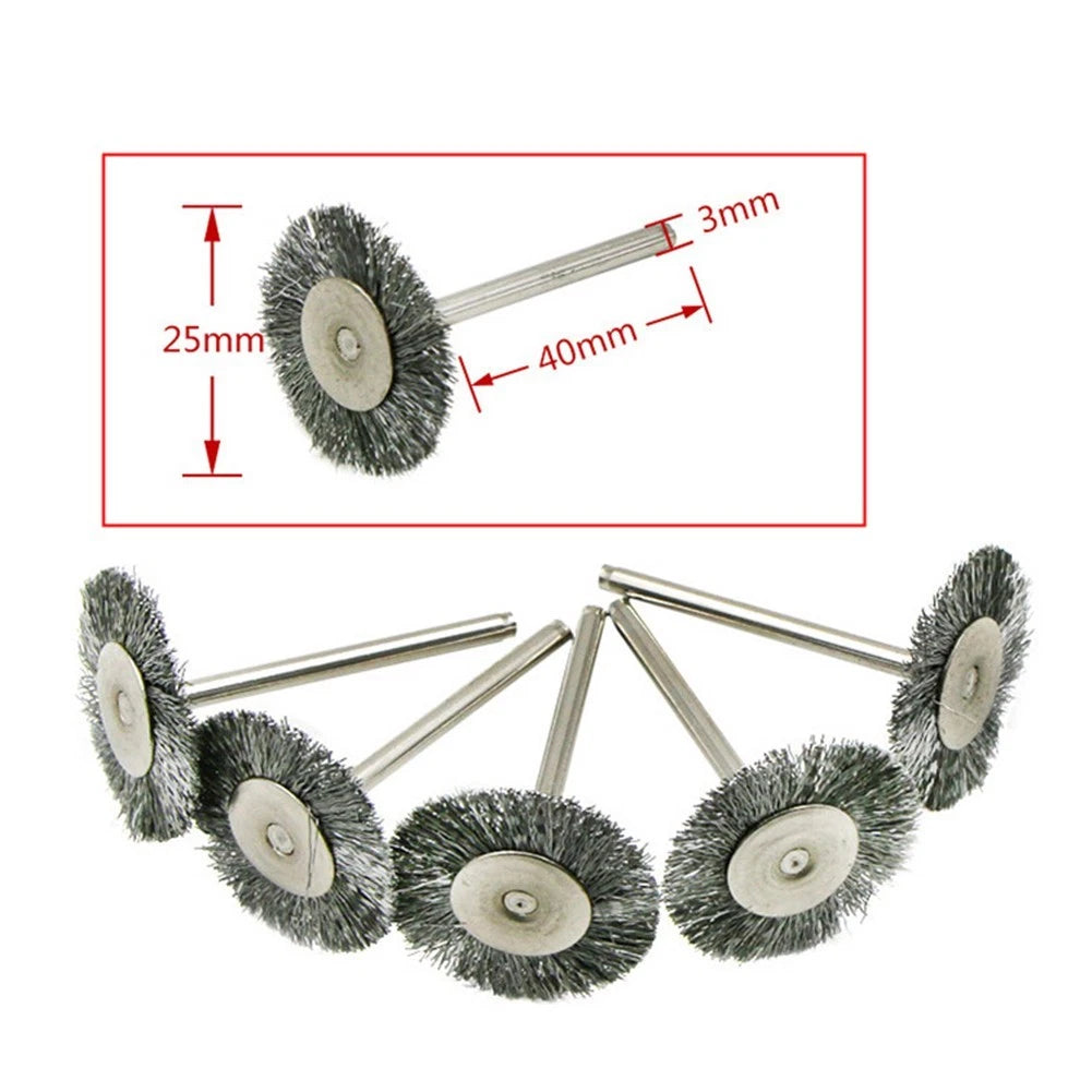 12Pcs Wire Brushes for Rotary Tool (3mm 5-8mm Bowl Type)
