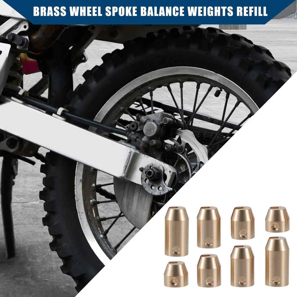 8pc Brass Wheel Spoke Balance Weights Refill with Wrench for Motorcycle (N/A)