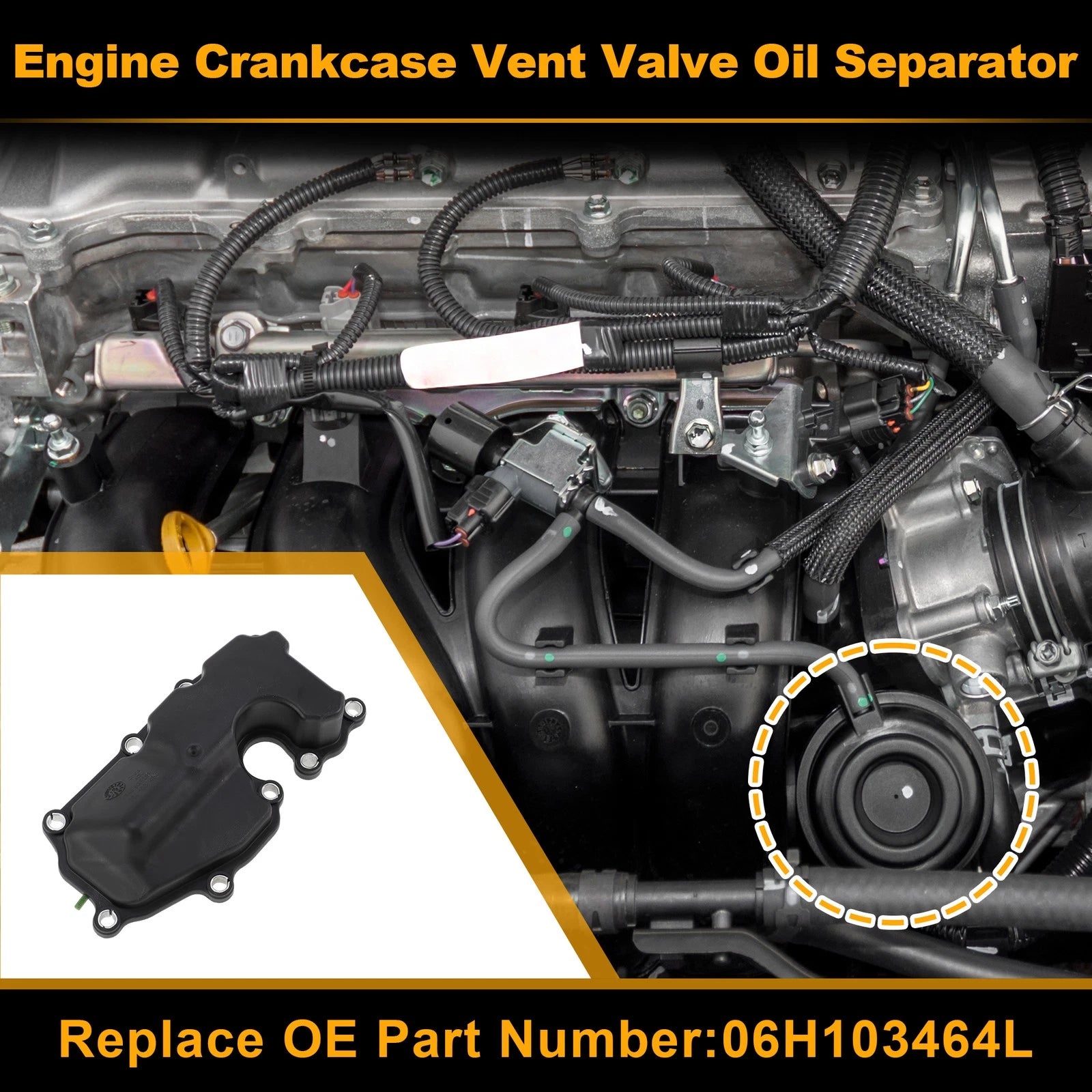 Engine Crankcase Vent Valve Oil Separator for Audi A3 CCTA CBFA (2013–2020)