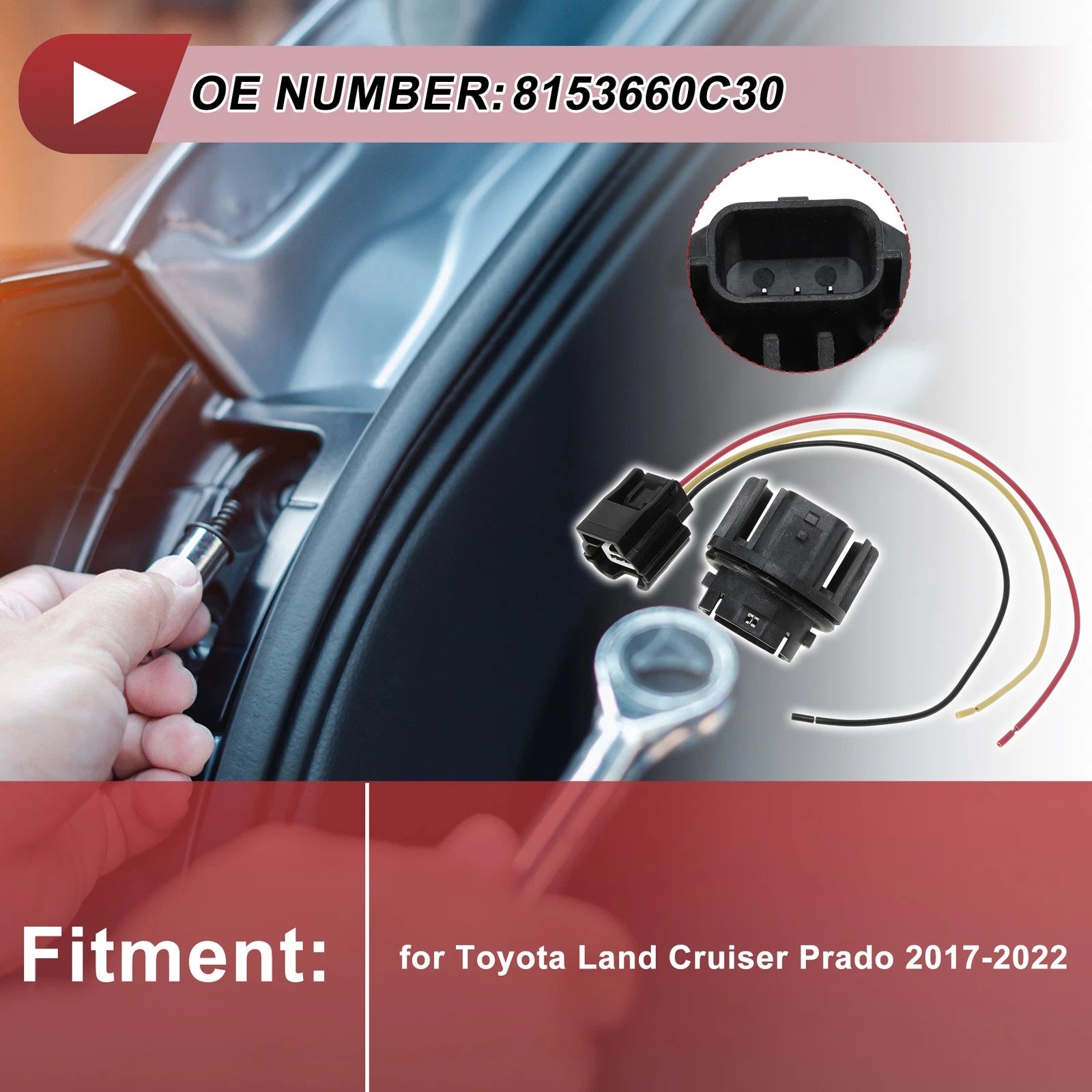 Tail Light Socket Wiring Set for Toyota Land Cruiser Prado (2017–2022)