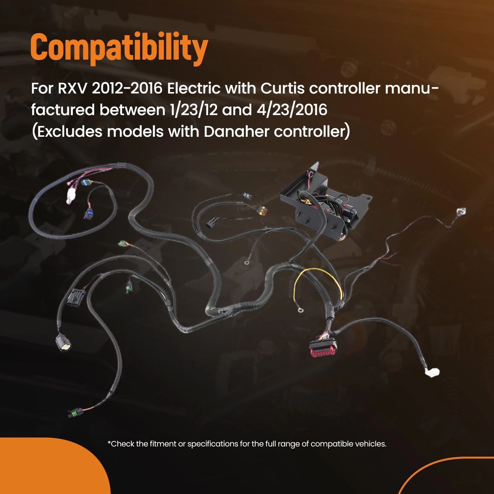 Speed Controller Wiring Harness for RXV Electric (2012–2016) w/ Curtis