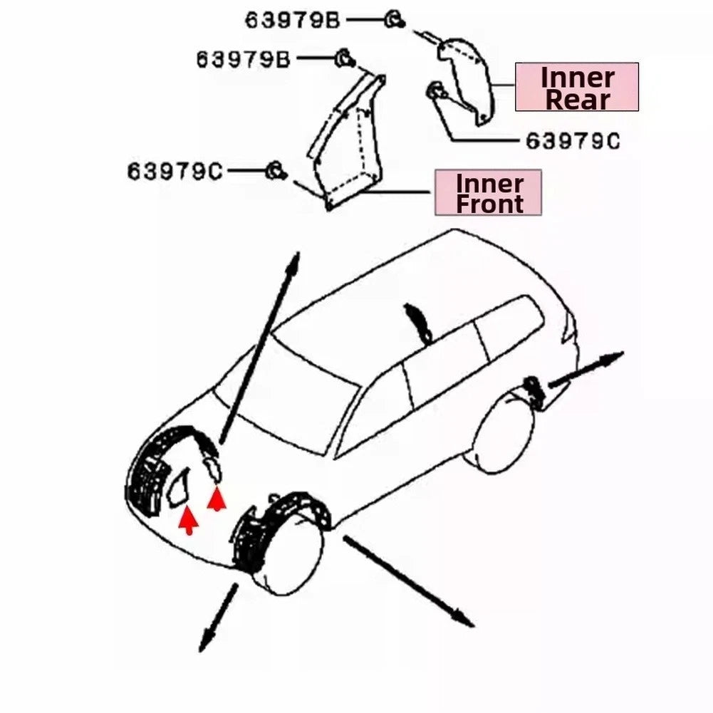 Front Inner Mudguard for Vehicle Repair (ABS Material)