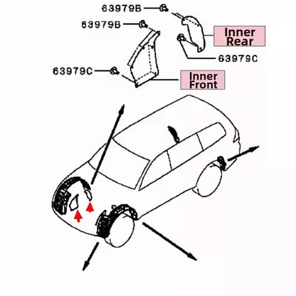 Front Inner Mudguard for Vehicle Repair (ABS Material)
