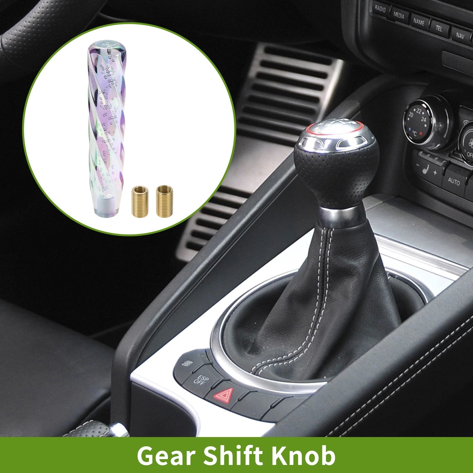 Crystal Shift Knob with 2 Adapters for Universal Fit (25cm)