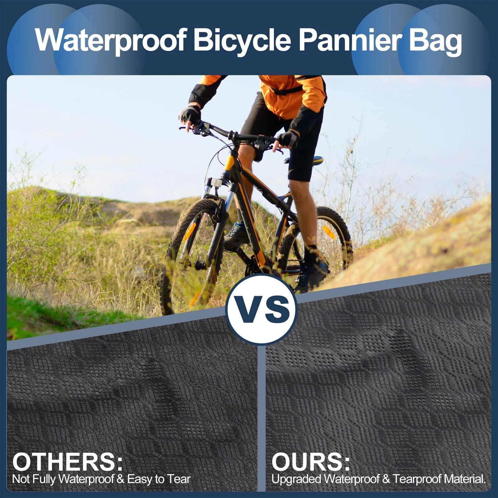 Bike Frame Bag Waterproof Bicycle Front Frame Organizer for Universal Bike