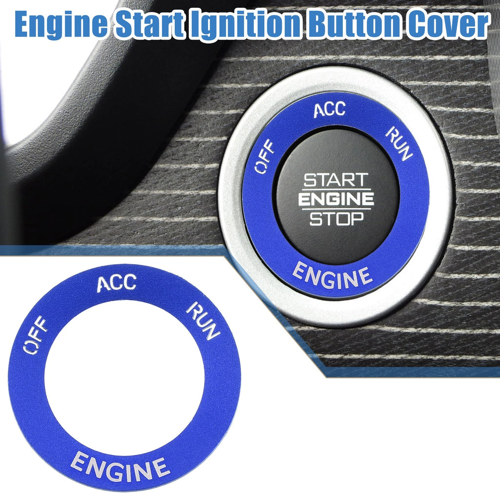 Engine Start Button Sticker for Dodge Charger Challenger (2015–2023) - Aluminum Alloy Blue