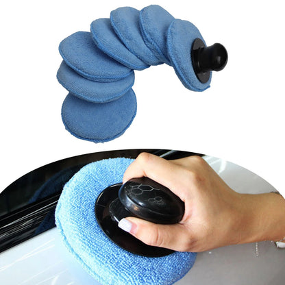 8-Piece Car Care Kit with Wax Applicators and Handling Tool