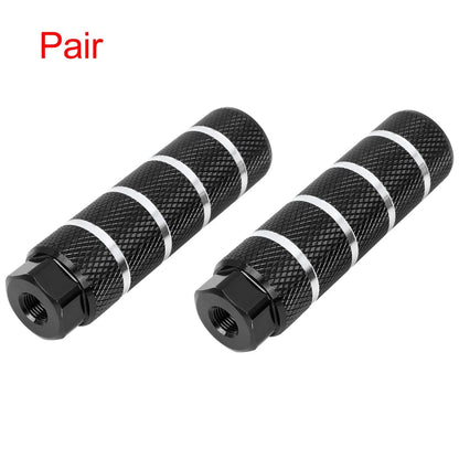 Bike Cylinder Foot Pegs Footrests Fit 3/8 Inch Inner Diameter Black (Pair)