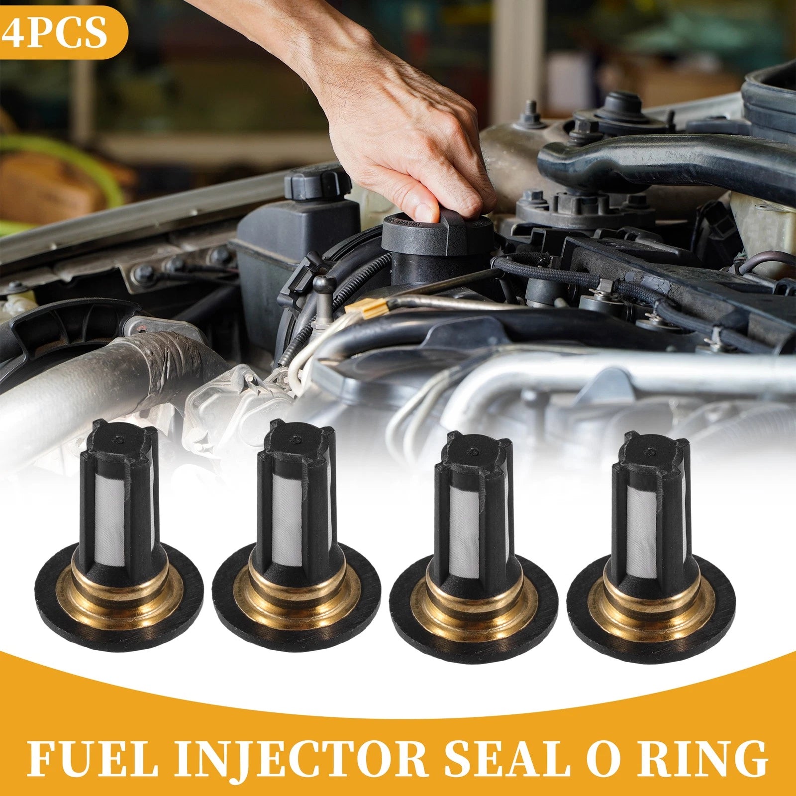 Fuel Injector Filter Basket Set for Honda 4Pcs (Black) (2011–2015)