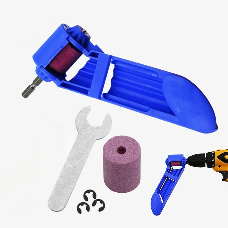 Portable Drill Bit Sharpener Kit with Wrenches and Snap Rings