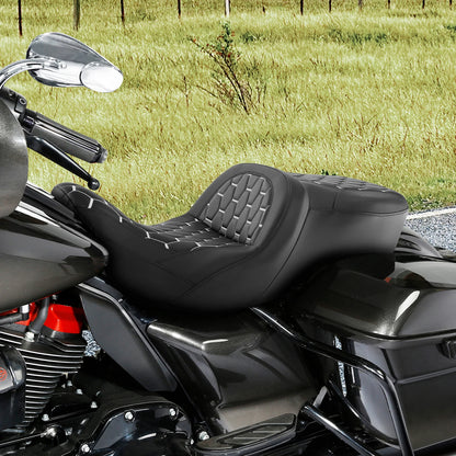 Gel Seat for Harley Touring Road Glide (2009–2023) Black White