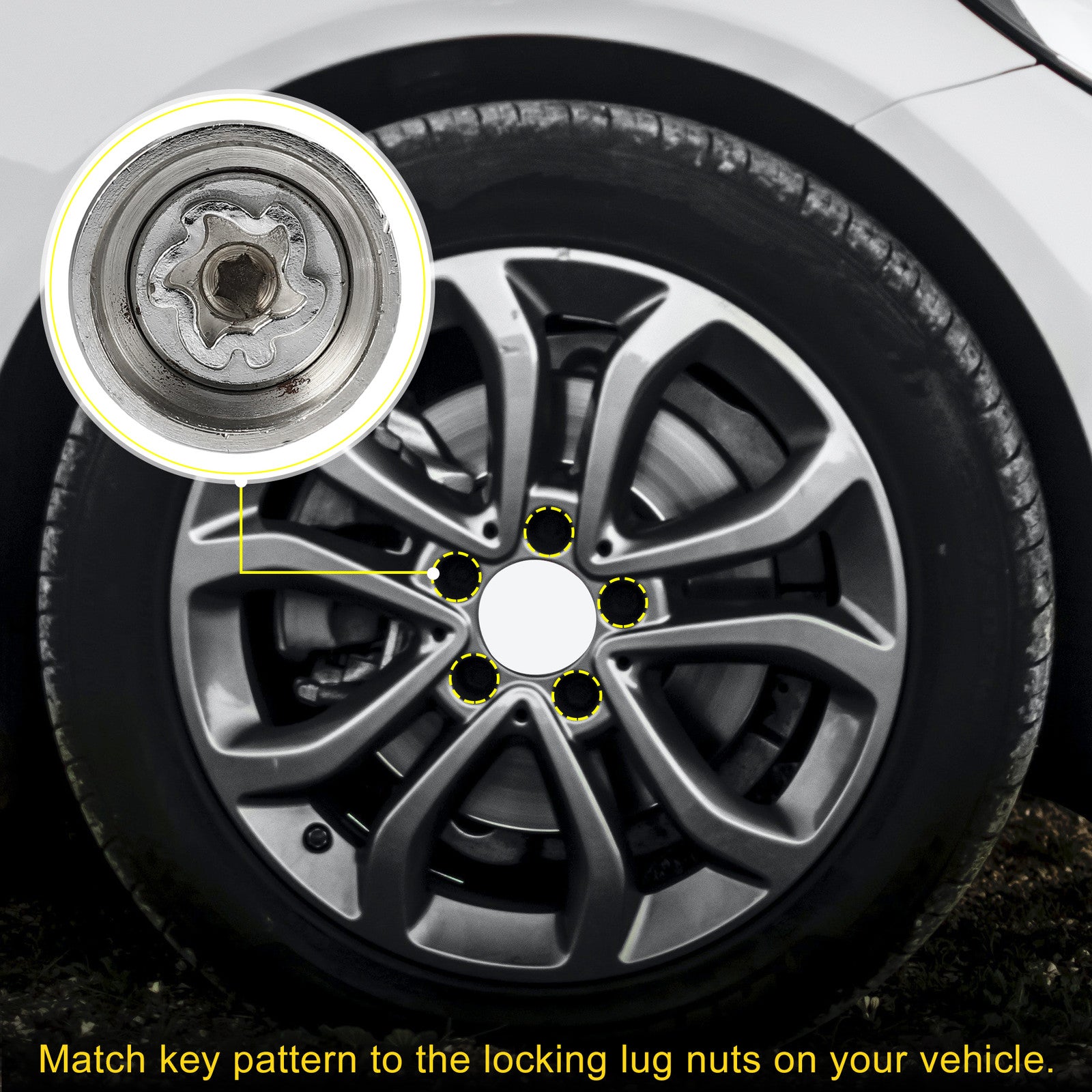 Wheel Lock Lug Nut Set with Protector for Mercedes Benz (2007–2019)