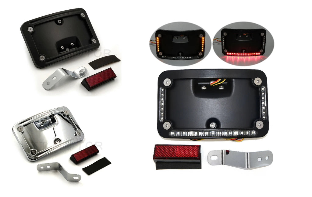 License Plate Frame Bracket with LED for Harley FLSTN (2005–2017)