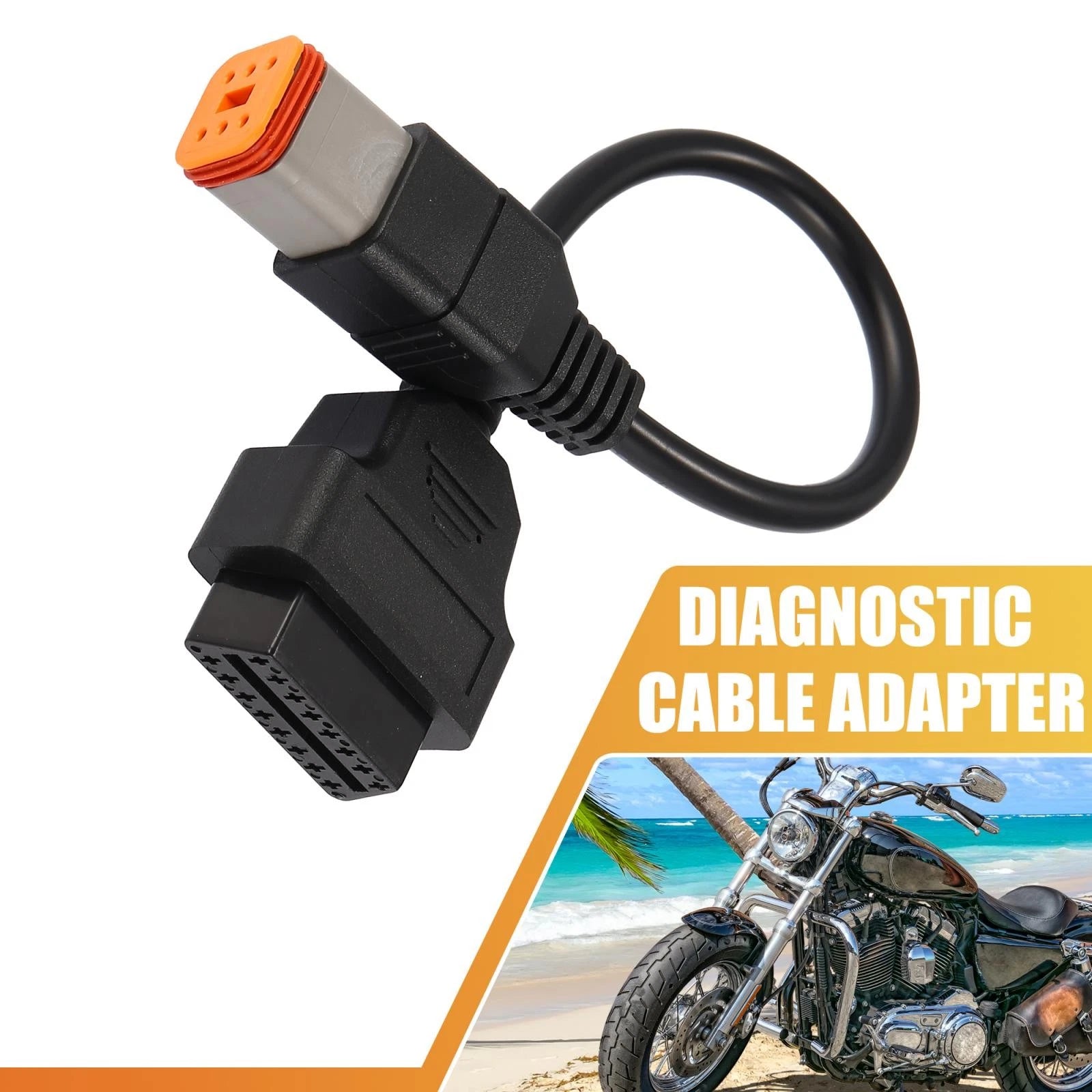 OBD2 Diagnostic Adapter Cable 6Pin to 16Pin for Harley Davidson (1998–2019)