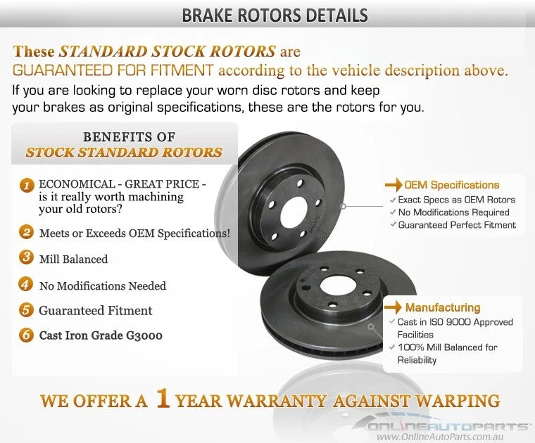 2 Front Disc Brake Rotors for Subaru Forester (2002–2013)