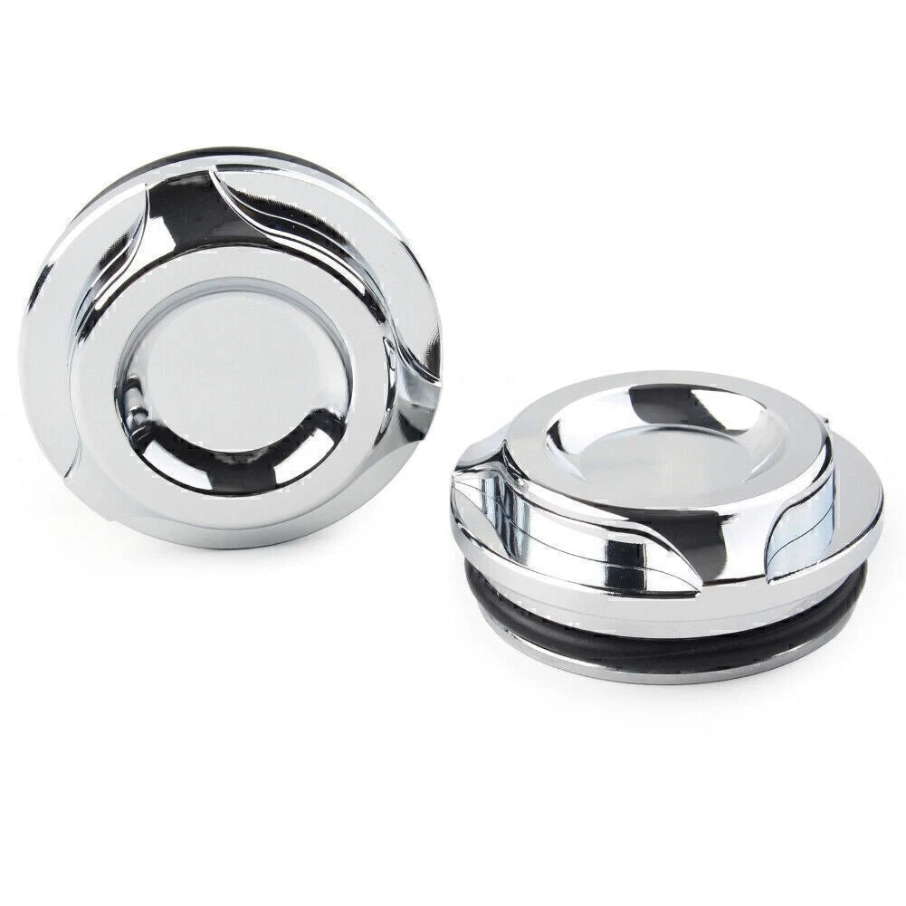 Chrome Cut Swingarm Pivot Bolt Covers for Harley V-Rod VRSCF/D/R (2006–2017)