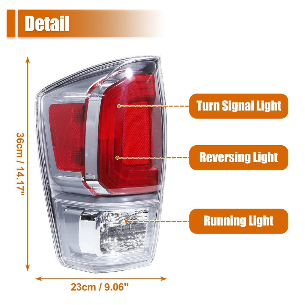 Tail Light Assembly Pair Left Right Side Replacement for Toyota Tacoma (2005–2023)