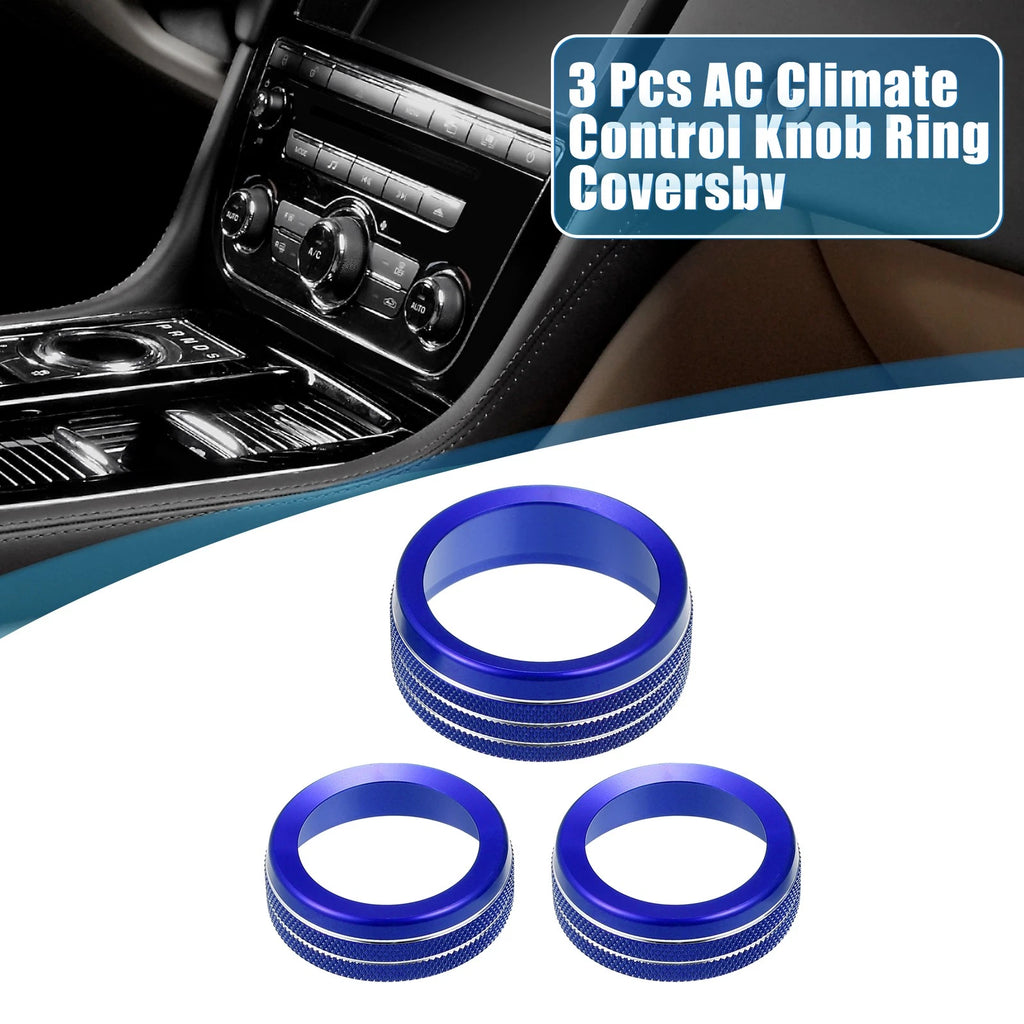 AC Radio Switch Knob Cover Decals for Dodge Durango (2014–2020) Blue Set