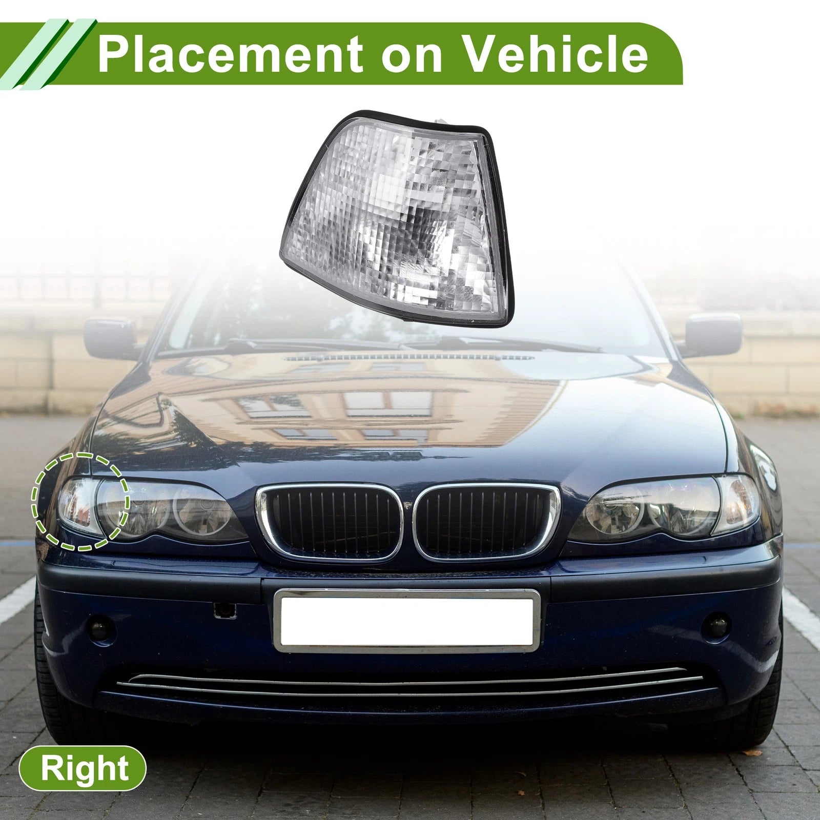 Right Corner Signal Light Cover Replacement for BMW 3 Series (1992–1998)