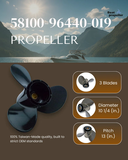 Propeller for Suzuki Motor 20/25/30 HP DT25C DT30C (58100-96440-019)