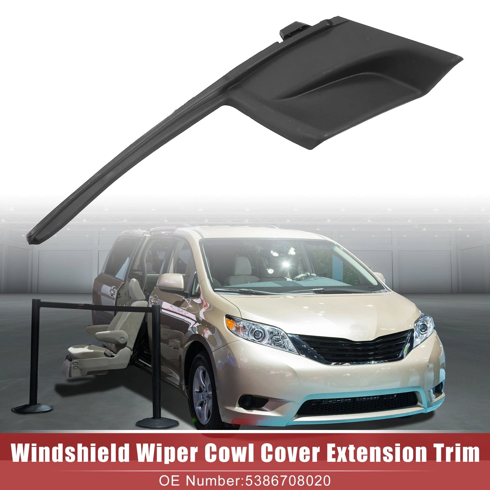 Front Left Windshield Wiper Cowl Panel Replacement for Toyota Sienna (2011–2020)