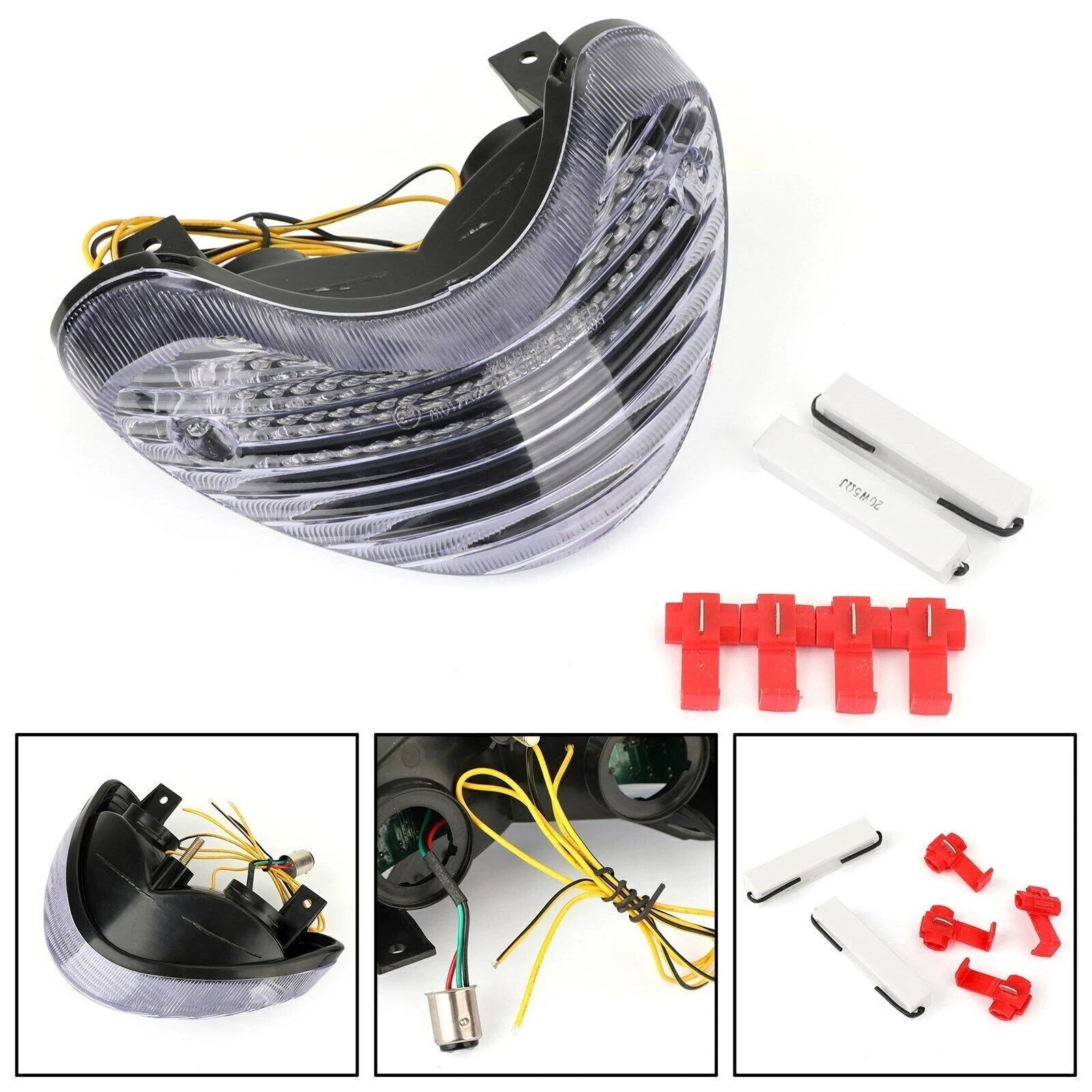 Clear LED Taillight with Integrated Turn Signals for Suzuki SV650 TL1000S TL1000R (1999–2002)