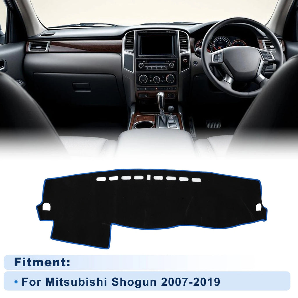 Dash Cover for Mitsubishi Shogun 1 Set Black With Blue Edge (2007–2019)