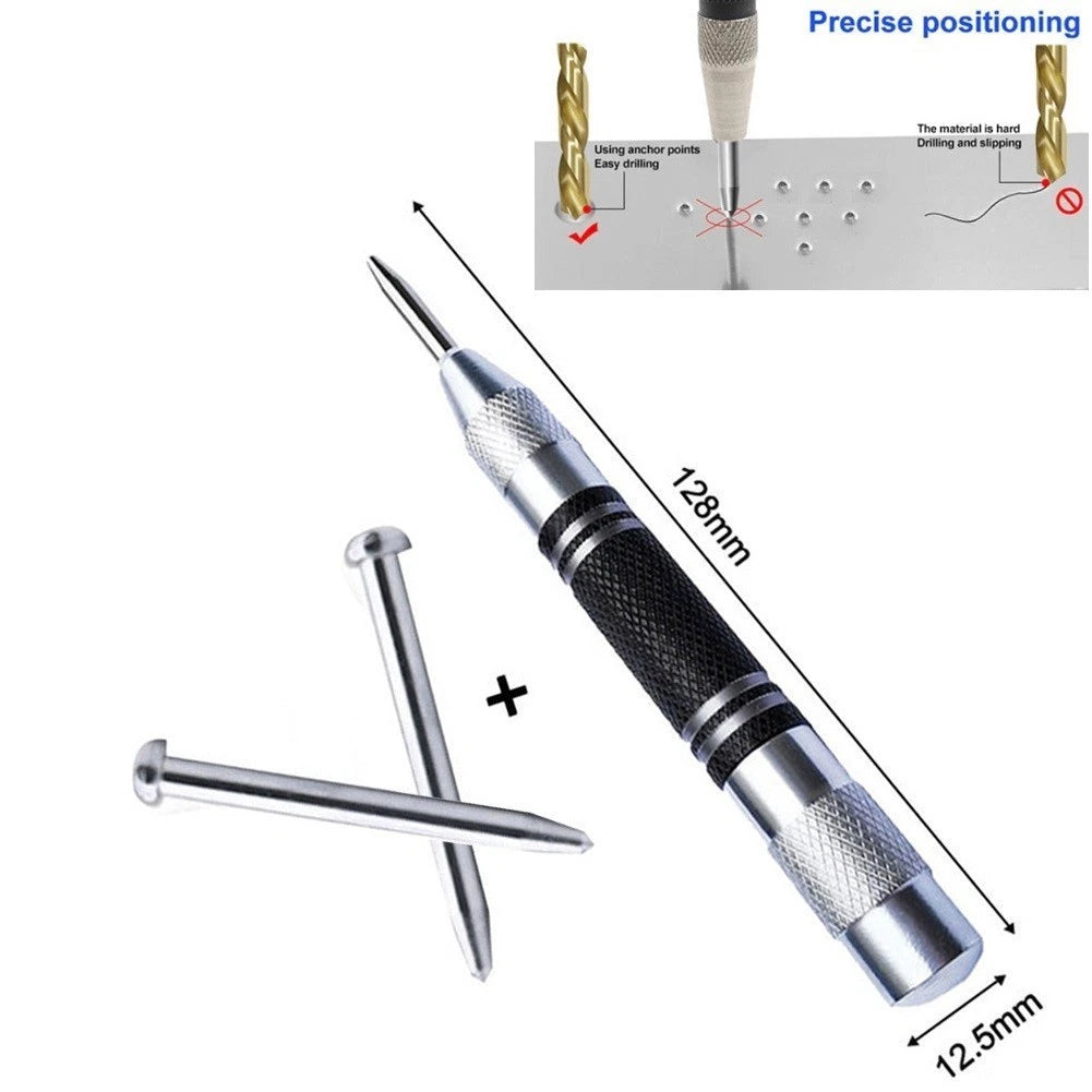 Automatic Center Punch Set of 2 with Non-Slip Grip