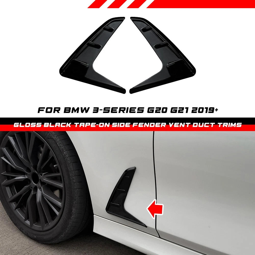 Fender Louvers for BMW 3-Series G20 G21 (2019–Present) Black Scoop Splitter