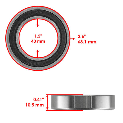 Right Rear Wheel Bearings Seals Kit for Suzuki LT-Z400 Quadsport (2003–2007)