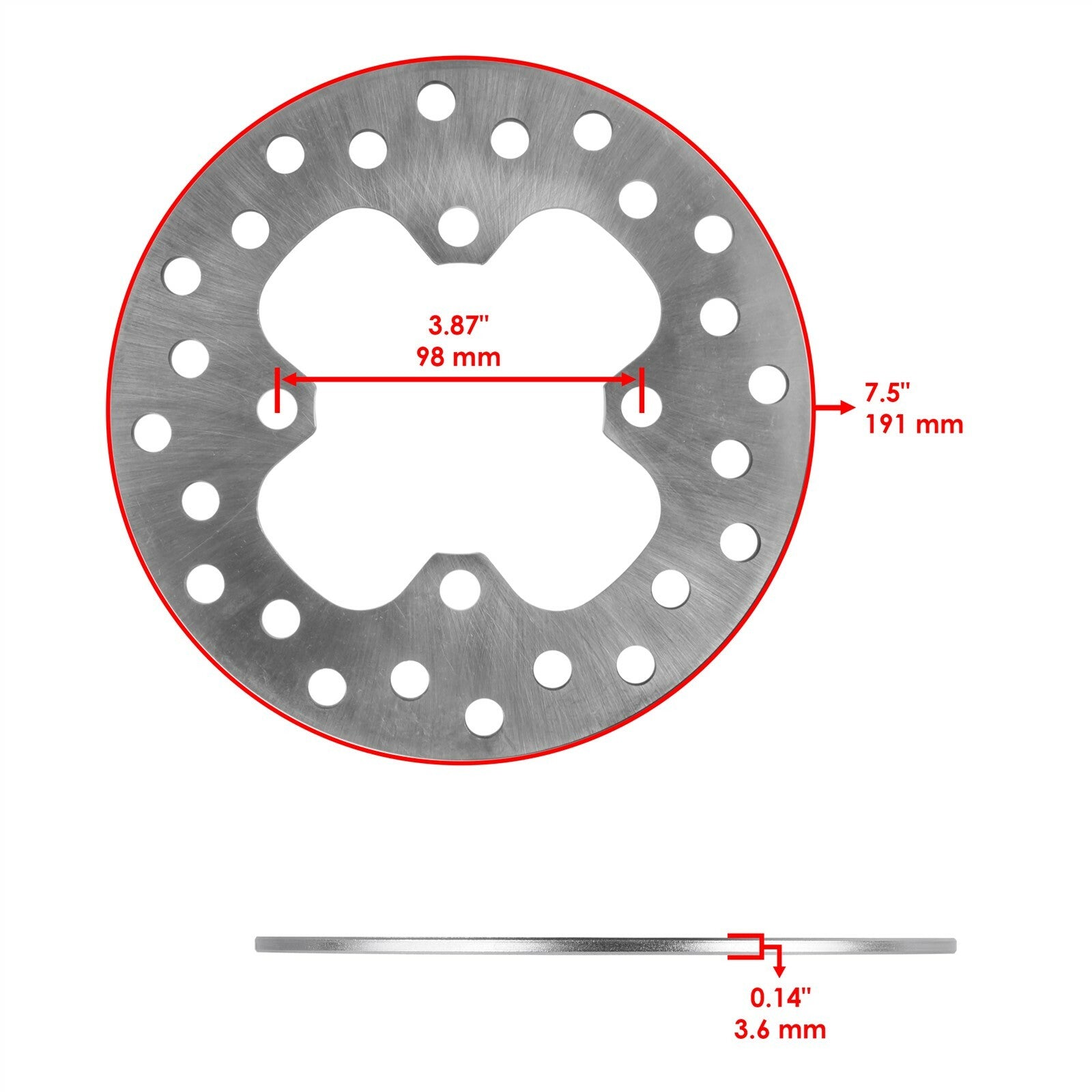 Front Left Brake Disc Rotor Caliper Replacement for Honda Rancher TRX420FA (2014–2026)