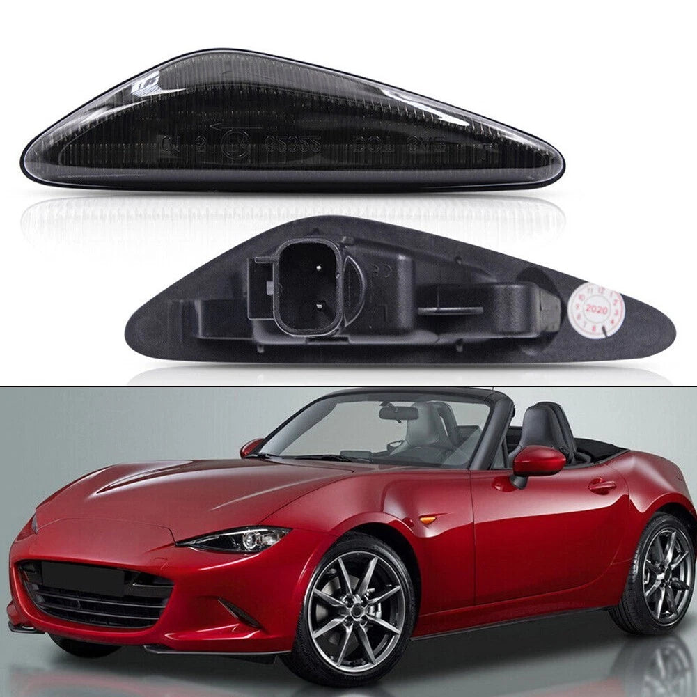 2X Smoke Dynamic LED Side Indicator Light for Mazda MX-5, Fiat 124