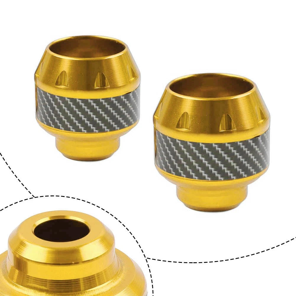 Front Fork Frame Sliders for Motorcycle (Crash Protection, Gold)