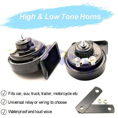 2X Snail Horns for Motorcycle ATV Scooter (Universal) 110-125DB