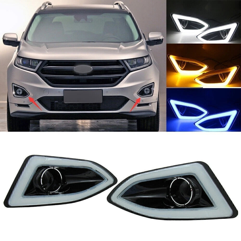 2X LED DRL Daytime Running Lights for Ford Edge (2015–2018)