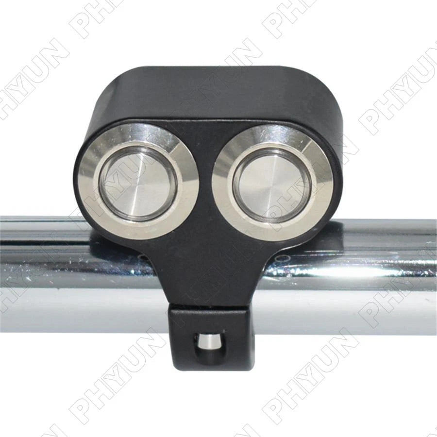 1" 25mm Motorcycle Handlebar Switch Headlight Hazard Fog Light ON/OFF Blue LED