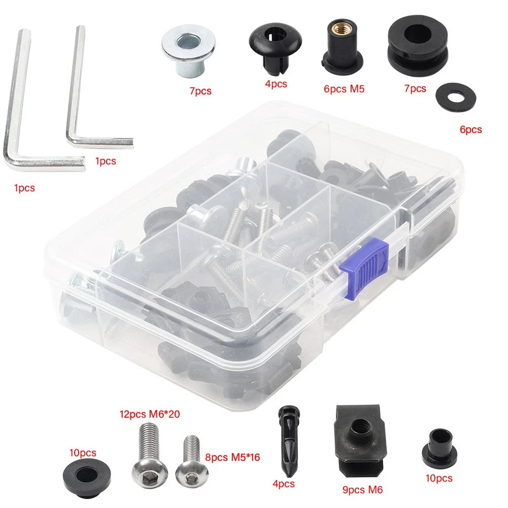 Screws Fairing Bolts Kit Black Fit For Suzuki GSXR1000 2003-2004