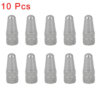 10pcs Tire Valve Stem Caps French Type for Bike Bicycle (Titanium Tone)