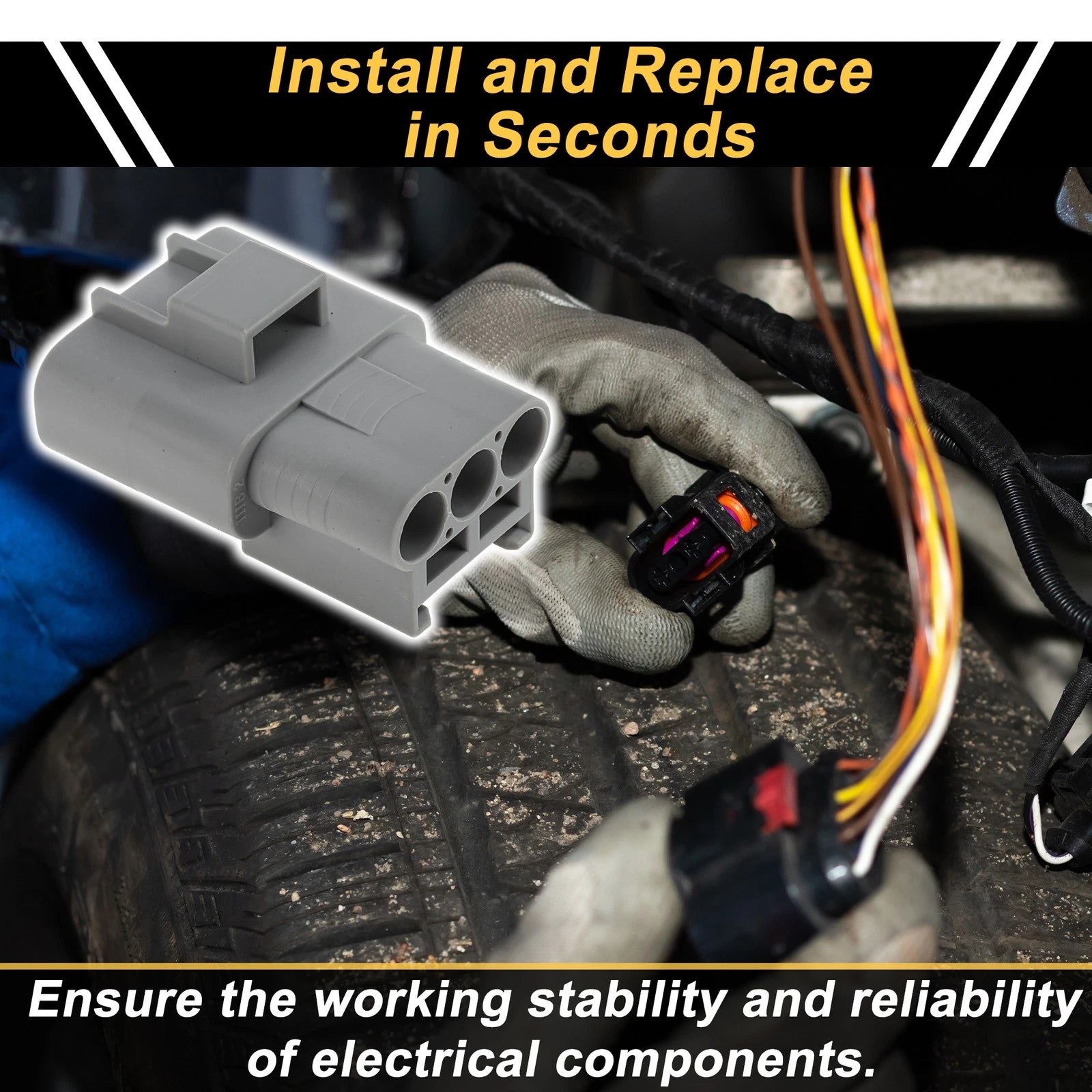 3 Pin Electric Fan Control Connector Plug for Toyota (2005–2015)