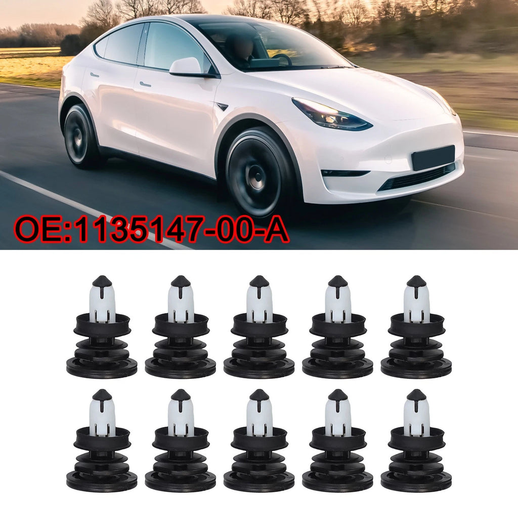10 Pack Black ABS Door Trim Panel Clips for Tesla Model 3 (2017–2023)