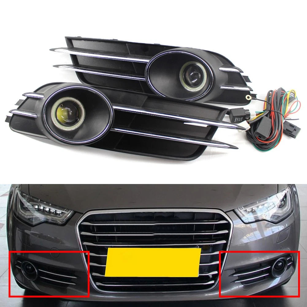 Lower Bumper Fog Radiator Cover with Lamp for Audi A6 C7 (2011–2015)