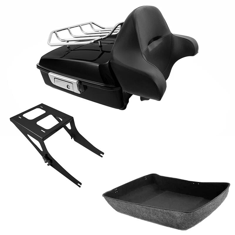 Chopped Trunk Backrest Luggage Mount Rack for Harley Fatboy (2008–2017)