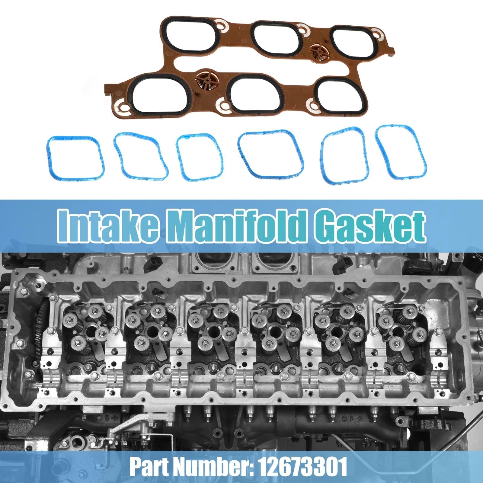 Intake Manifold Gasket Set Upper Lower Replacement for Buick Chevy (2004–2010)