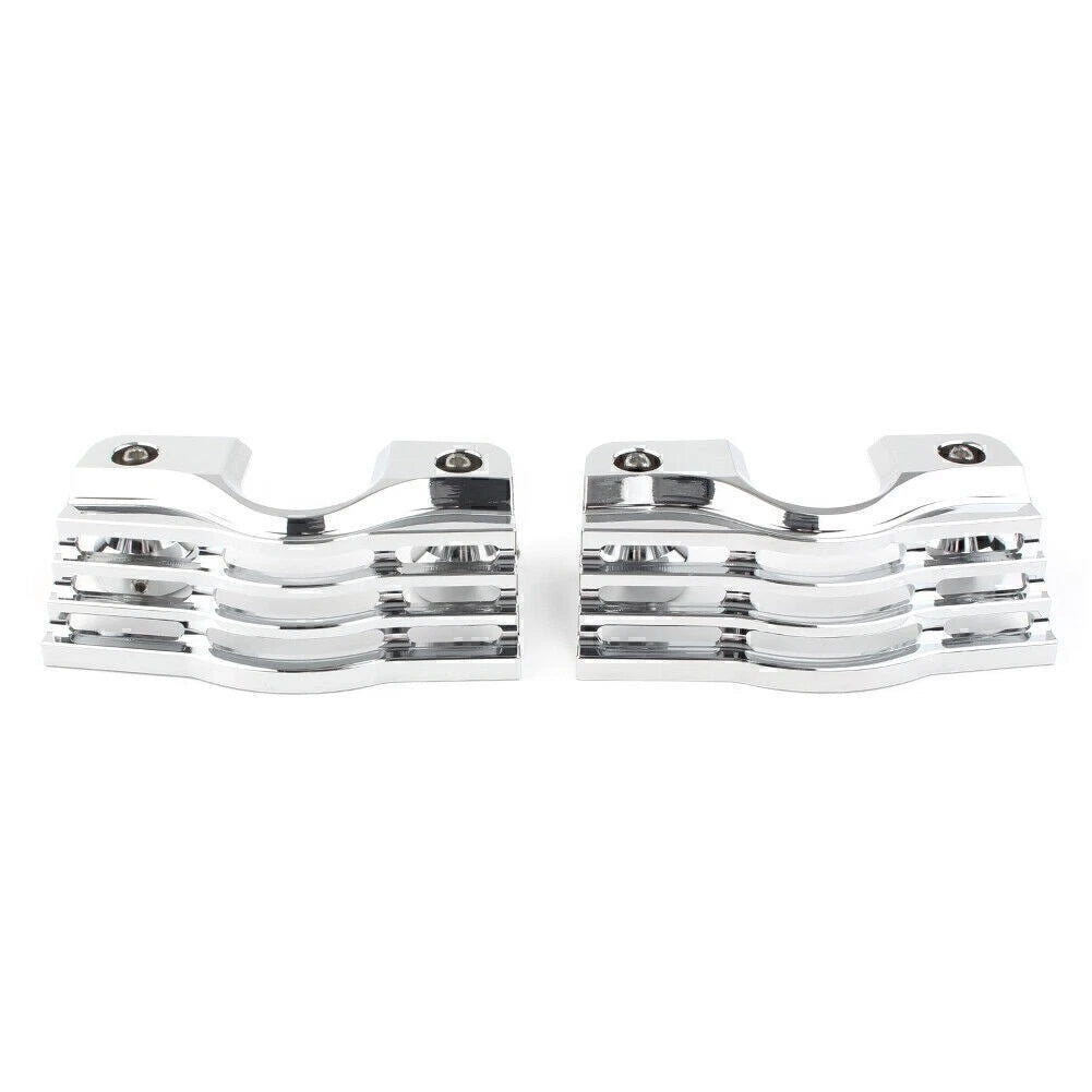 Finned Slotted Head Bolt Spark Plug Covers for Harley Touring (Chrome)